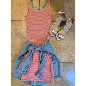Pink Stripped Casual Mini Dress